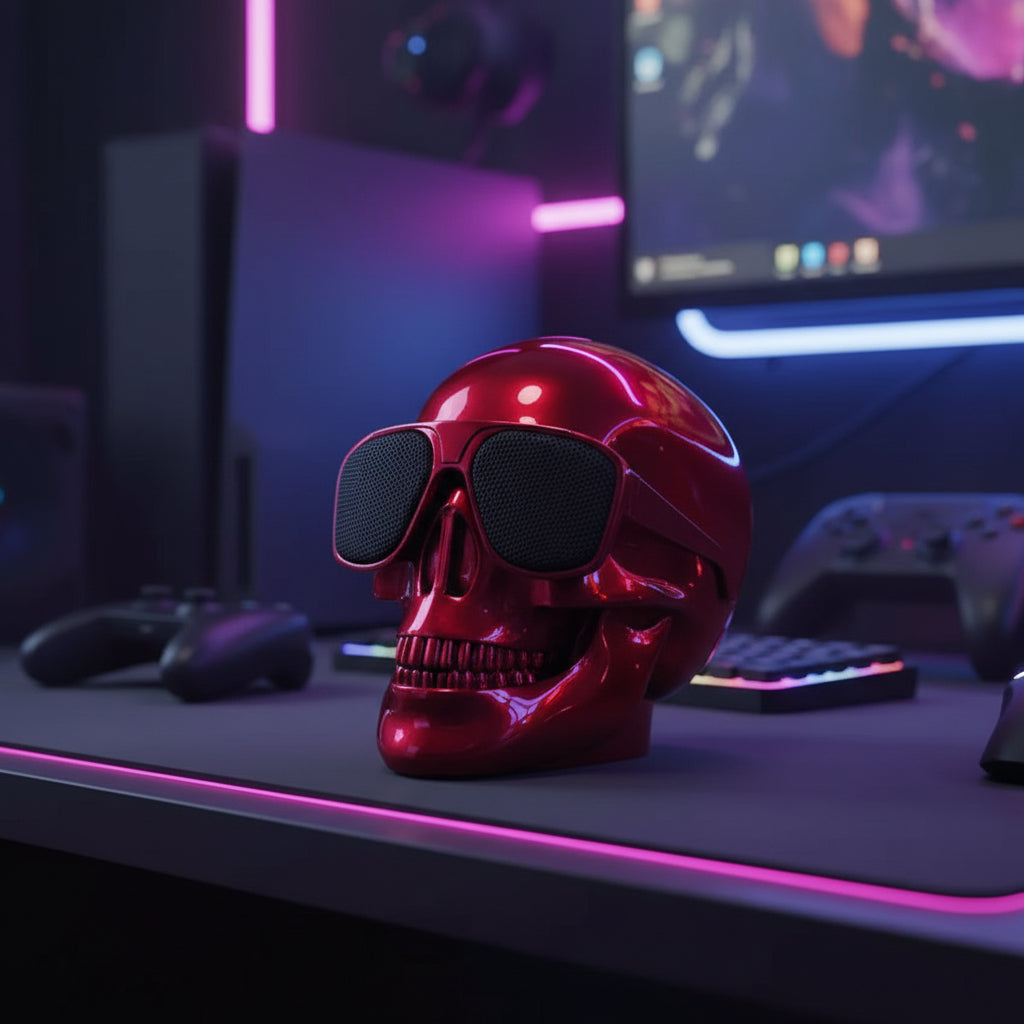 Skull Head Speaker Portable Mini Bluetooth-Compatible Wireless HD Stereo Speakers Skull Head Subwoofer Creative Home Ornament