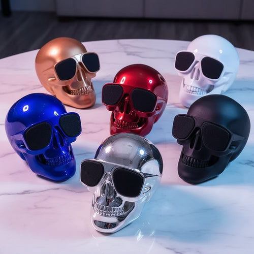 Skull Head Speaker Portable Mini Bluetooth-Compatible Wireless HD Stereo Speakers Skull Head Subwoofer Creative Home Ornament